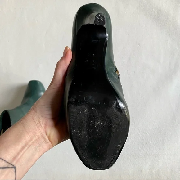 House of Harlow HoH “Leslie” Dark Green Boho leather Booties. - Picture 9 of 9